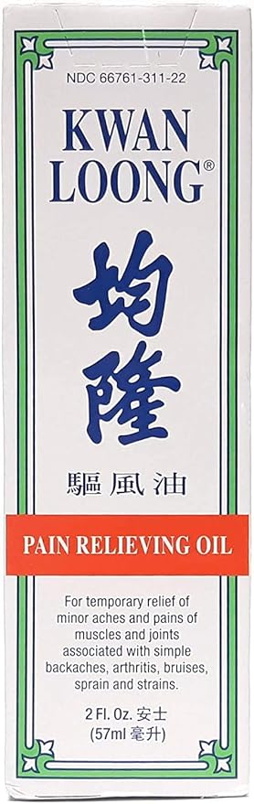 Kwan Loong Pain Relieving Medicated Oil, 2 oz. – Muscle Relief Menthol Oil – Recommended for Back Pain, Arthritis, Shoulders, Knee, Joint Discomfort, & Neck Pain – Sore Muscle Massage Oil - 4 Pack