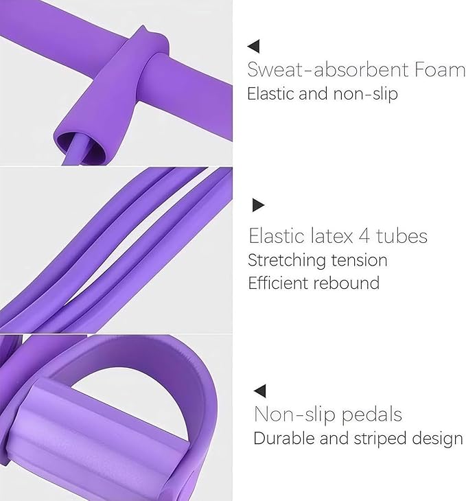 2025 Latest 8-Tube Pedal Resistance Device, Elementalt Pedal Puller, Detachable and Adjustable Pedal Resistance Device, for Full-Body Workout at Home Gym