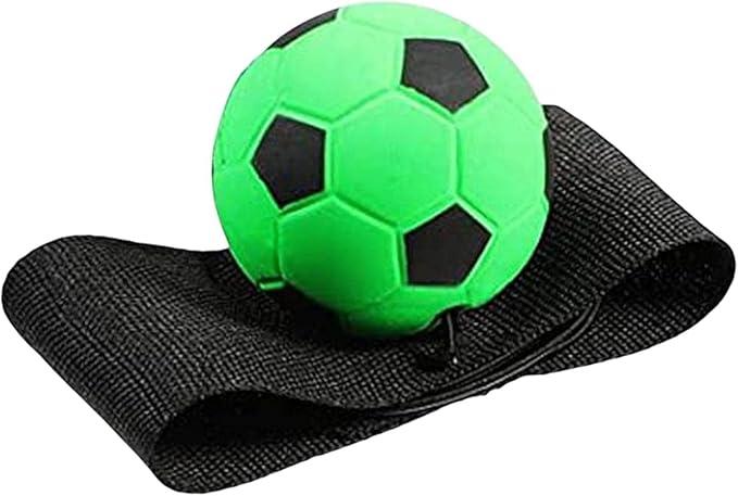 1Pc Green Wrist Return Ball - Adjustable Bounce Back Balls with String, Rubber Elastic Rebound Balls Finger Exercise Prop Activity and Play Wrist Ball