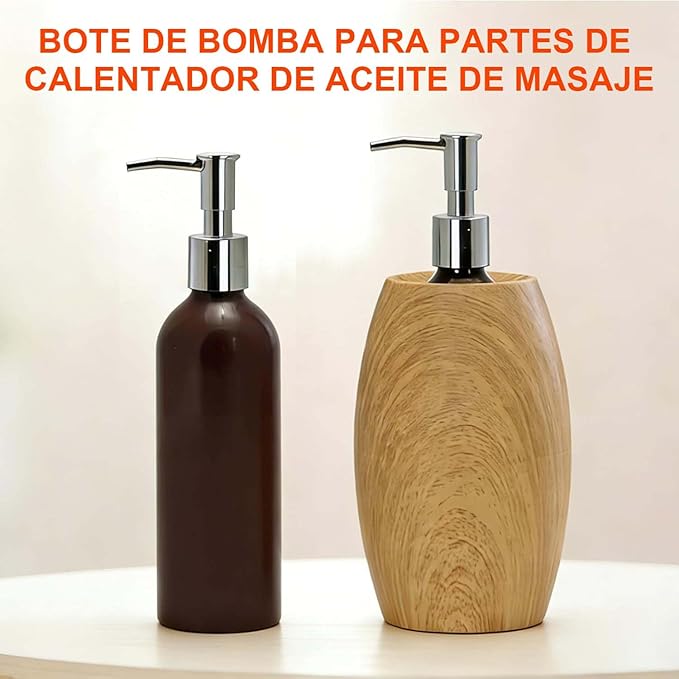 Elitzia Massage Oil Warmer Use Parts Pump Bottle 1 Pack 8.45oz/250ml Aluminium Pump Bottles for Solution Gel Lotion and Cream Use Suitable for ETOH01 ETOH02 ETLB01 ETLB02 ETOH843N ETOH843NB(Brown)