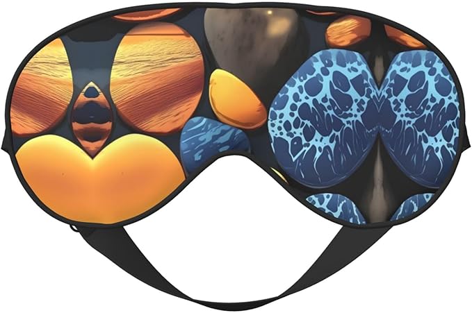 Yellow Pebbles Head-Mounted Double-Sided Light-Blocking Sleeping Eye mask to Protect Eyes and Relieve Eye Fatigue