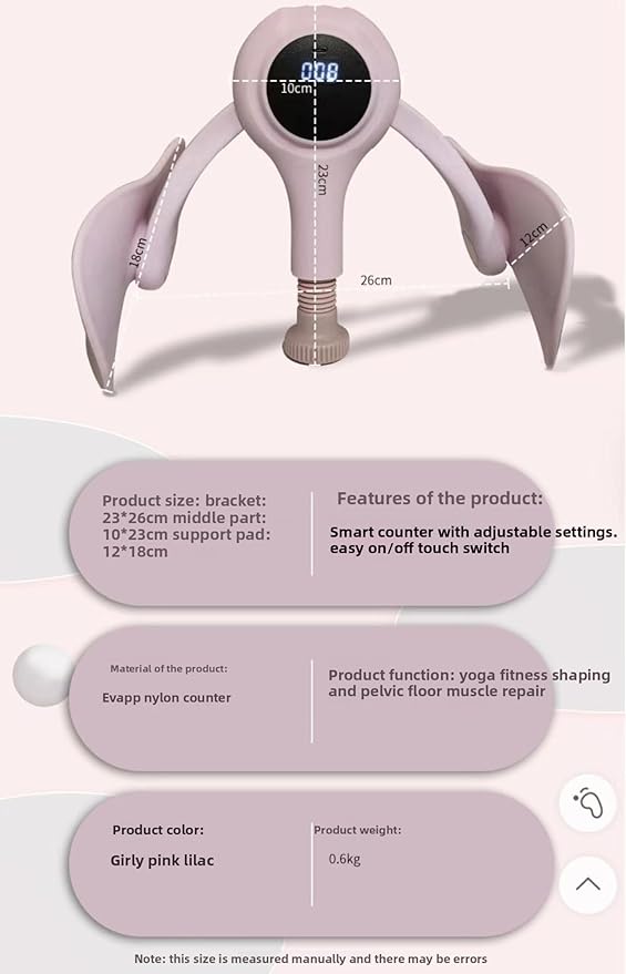Smart Pelvic Floor & Inner Thigh Exerciser | Postpartum Recovery, Pelvic Alignment & Leg Toning | 5-Level Resistance, Smart Counter, 360° Swivel, Thickened EVA Cushions