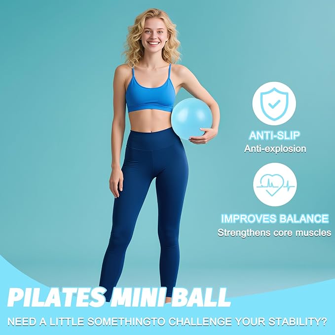 15 Pcs Pilates Ring Set - Complete Home Workout Equipment for Women | 14-Inch, 9-Inch Ball & 5 Resistance Bands for Toning Arms, Thighs & Core