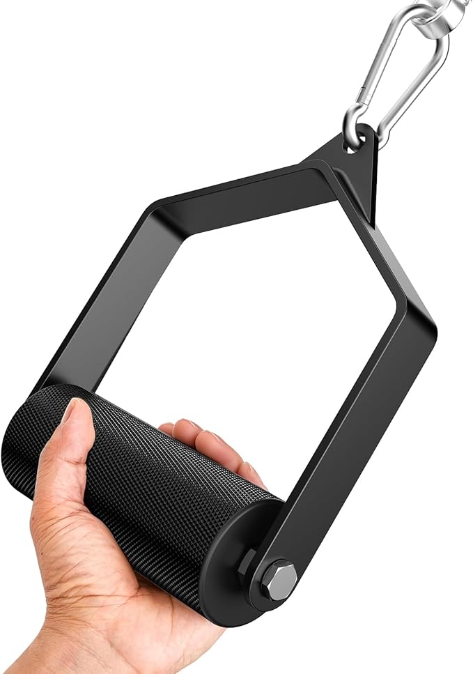 Pull Down Attachments for Gym, Grip Ø 2.36 in Arm Wrestling Exercise D Handle Cable Attachment, Single Arm Lifting Deadlift Handle Grip for Wrist Forearm and Grip Strength