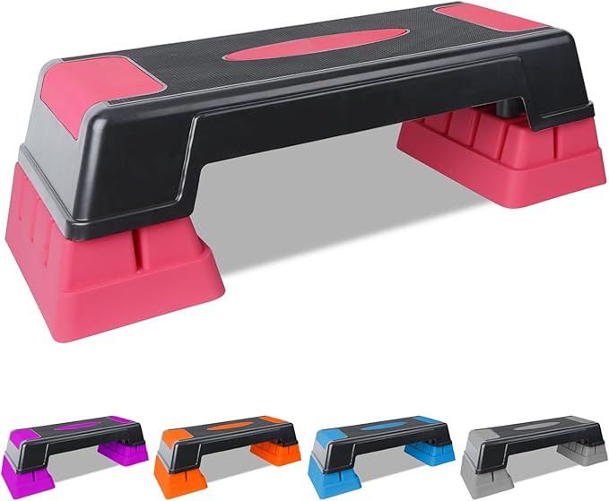 Exercise Workout Aerobic Step Platform Trainer, 30" Aerobic Stepper with 5"-7"-9" Adjustable Height Risers