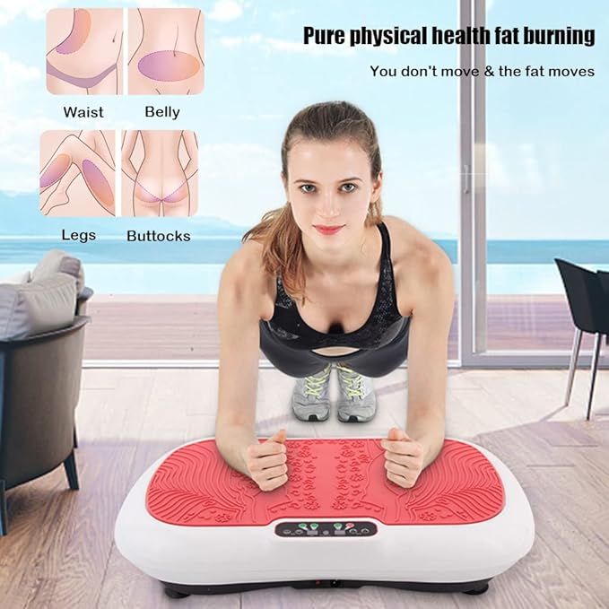 Vibration Plate Exercise Machine Whole Body Vibration Platform Machine with Loop Resistance Bands for Home Fitness Training & Weight Loss
