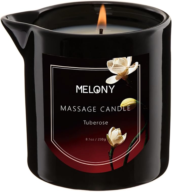 MELONY Massage Candle | Gentle Softening for Nourished, Hydrated, Balanced Skin | 230 g / 8.1 oz (Tuberose)