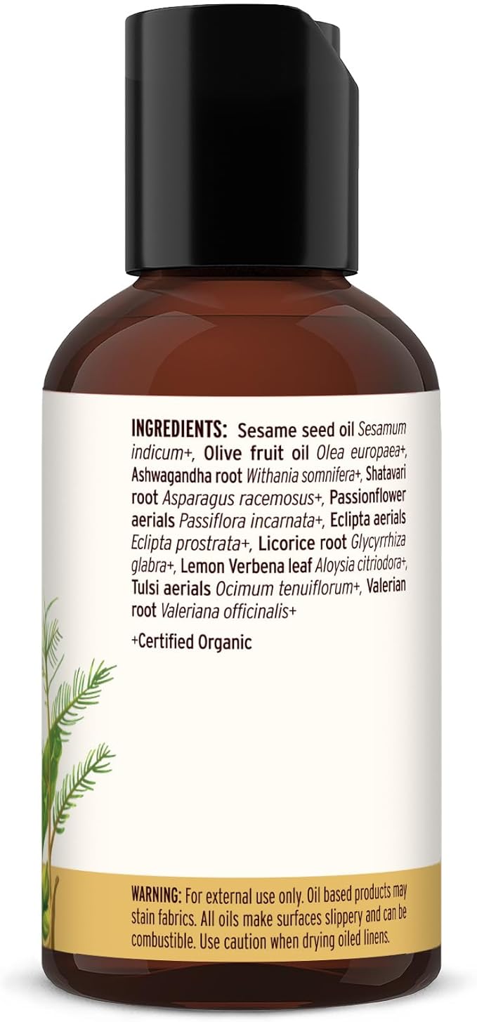 Banyan Botanicals Vata Massage Oil – Organic Herbal Massage Oil for Calm & Relaxation – Ayurvedic Oil with Organic Ashwagandha (Withania Somnifera) – 2 oz – Non-GMO Sustainably Sourced Abhyanga Oil
