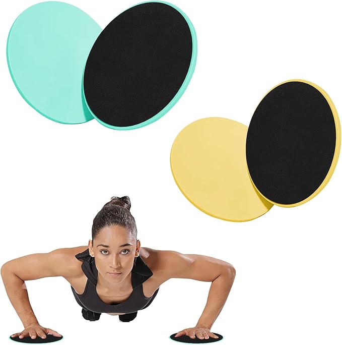 17.5cm/6.89In Round Core Sliders for Working Out,Set of 4 Exercise Core Pilates Sliders,Floor Foot Slider for Exercise 2 Color