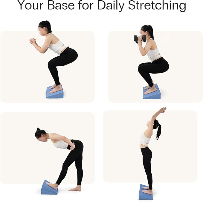 StrongTek XL Foam Yoga Wedge Blocks, Black, Set of 2, 16.5° Incline, 13" × 12.75" × 3.75", for Yoga, Stretching, Squats & Physical Therapy