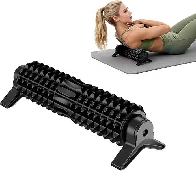 Foam Roller with Detachable Stand, 18” Deep Tissue Massage Roller, Beginner-Friendly Support Design for Muscle Recovery, Home Workout & Fitness - Black