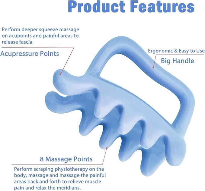 Large Fascia Massage Blaster Tool for Cellulite, Myofascial Release, Muscle Knots, Trigger Points, Cellulite Massager Tool for Body Tension Relief Promote Lymphatic Circulation Blue