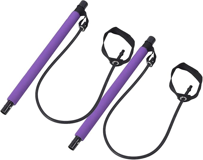 Elastic Stick Pilates Bar with Pulling Rope, Household Fitness Equipment, 36.2 Inch Steel Pipe - Portable Design, Multi - Function Exercise, Ideal for Yoga and Pilates