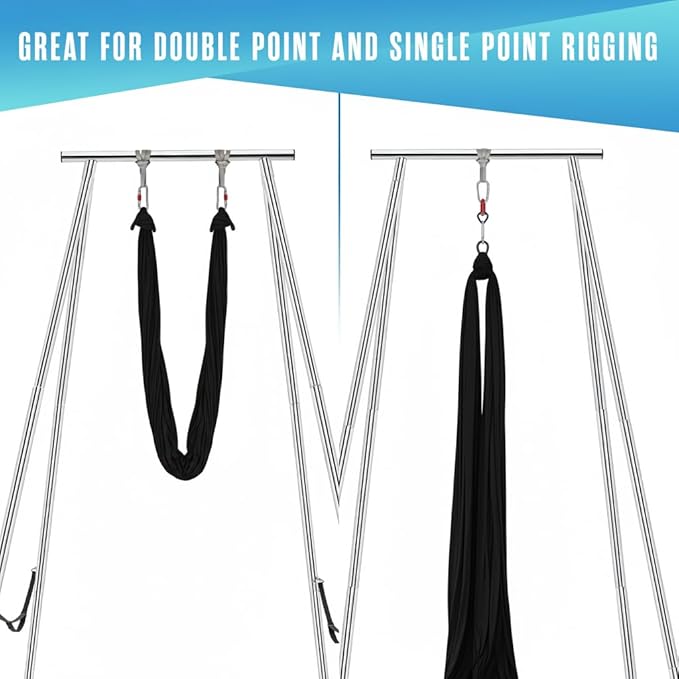 Houseables Aerial Silks, Yoga Swing, Aerial Yoga Hammock, Ariel Silk, Gymnastics Swing, Acrobatics Equipment, For Home, Indoor, Outdoor, Arial Setup, Rig, Sling, Portable