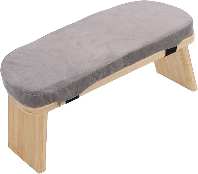 Meditation Bench, Premium Beech Wood Foldable Kneeling Stool with Magnetic Hinge Locks and Cotton Cushion, Supports 260 lbs, Non Slip Base, for Yoga Zen Meditation Home Office