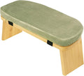 Meditation Bench Prayer Bench with Soft Cushion Wooden Comfortable Portable Folding Kneeling Stool Prayer Stool, Green