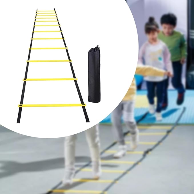 Agility Ladder Speed Ladder Fitness Feet Training Multifunction with Storage Bag Rugby Outdoor Sports Instant Set up Foldable