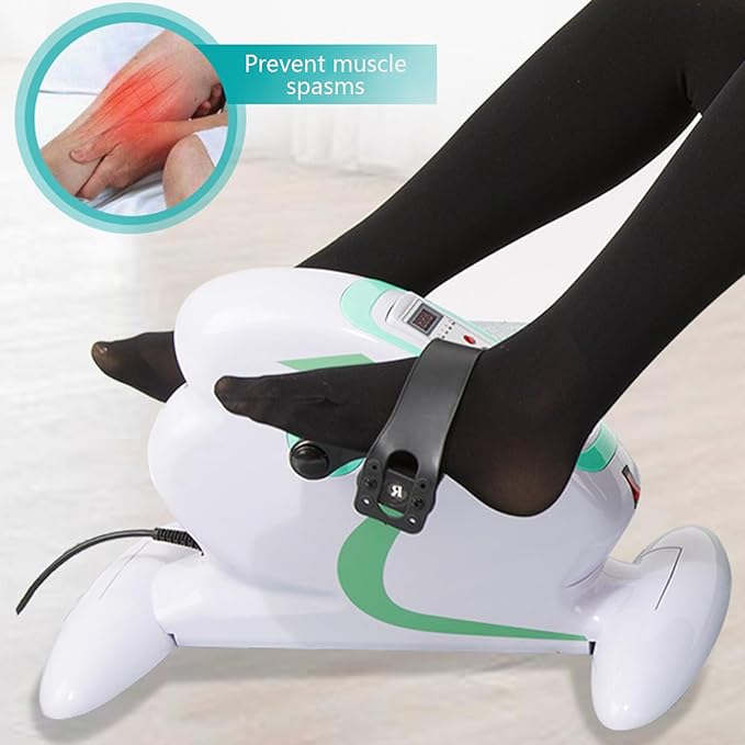 Motorized Pedal Exerciser, Mini Electric Pedal Rehabilitation Machine, 12 Levels Speed Adjustment, Portable Fitness Cycle for Arm/Leg Exercise, Seniors Rehab Training