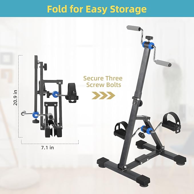 Arm and Leg Exercise Pedal Machine for Seniors, Seated Rehabilitation Bike for Physical Therapy, Elderly Stroke Recovery & Mobility Training Equipment