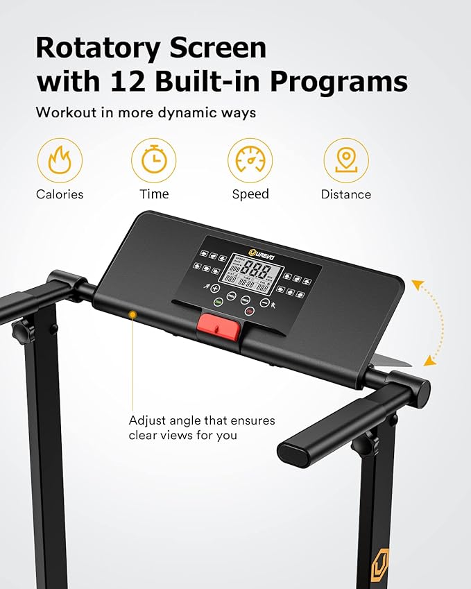 UREVO Treadmill with Standing Desk Workstation, Walking Pad Treadmills for Home Office, Under Desk Compact Design Treadmill with HIIT Programs, Remote Control, LED Display