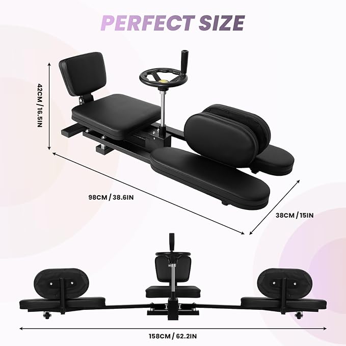Hip Leg Strecher, 400LBS Steel Split Machine for Flexibility Kids Adults with Wheel, 240 ° Leg Strecher Machine for Flexibility Stretching Equipment Fitness Equipment Beauty Ballet Yoga
