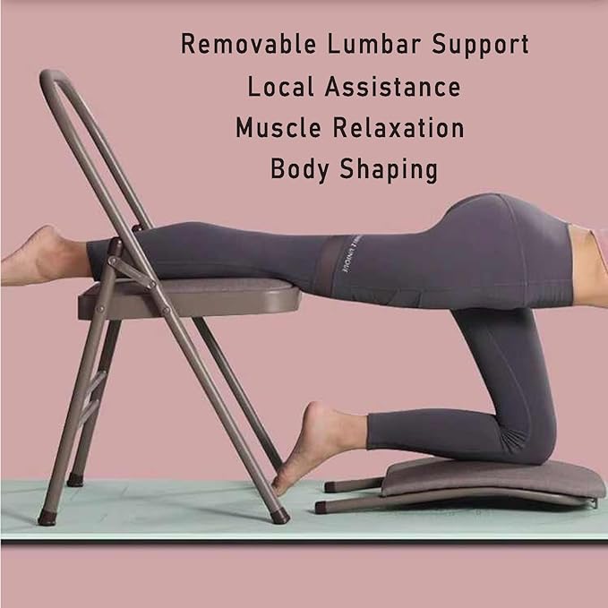 Yoga Chair,Foldable Pilates Chair,Thickened Steel Pipe Comfortable Breathable,for Indoor and Outdoor Yoga Studios(Color1)