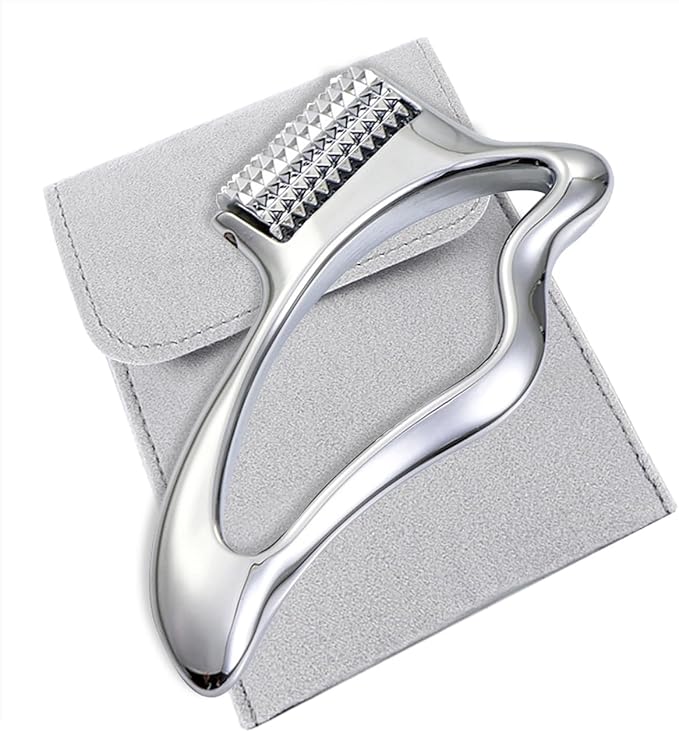 Gua Sha Tool for Face & Eye, Stainless Steel Facial Massage Tool - Depuff & Lifting, Promot Lymphatic Drainage