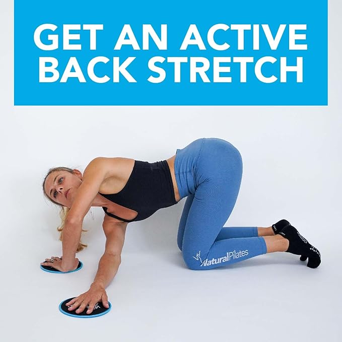 Natural Pilates Core Sliders - Dual Sided Sliders for Workouts on Carpet & Hardwood Floors, Exercise Sliders for Abs Legs and Butt, Ab disc Sliders for Workout, Core disc Sliders for Carpet