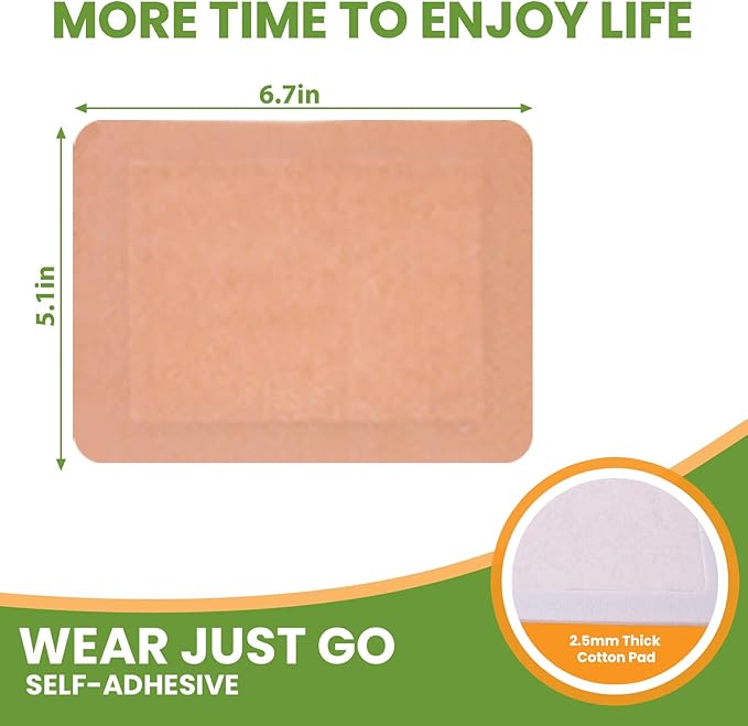 10Pcs Castor Oil Pack Wrap,No Washing Self Adhesive with High Absorbent Organic Cotton Flannel, Wellnessamz Anti Oil Leak Pack Design for Women Men Kids