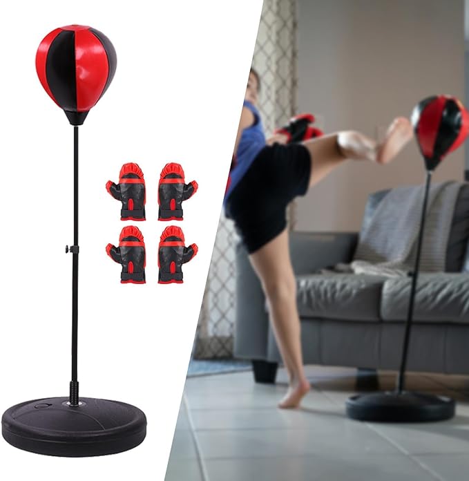 Boxing Reaction Ball Boxing Punching Bag Toy Boxing Reflex Ball Gifts Boxing Speed Ball for Kids for Exercise MMA Boys Girls, 121cm