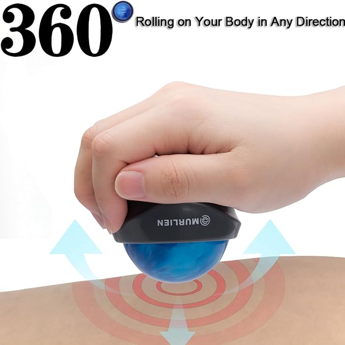 Massage Roller Ball, Tight and Sore Muscles Relief, Manual Massager, Alleviating Shoulder, Arms, Back, Legs, Calves or Muscle Tension