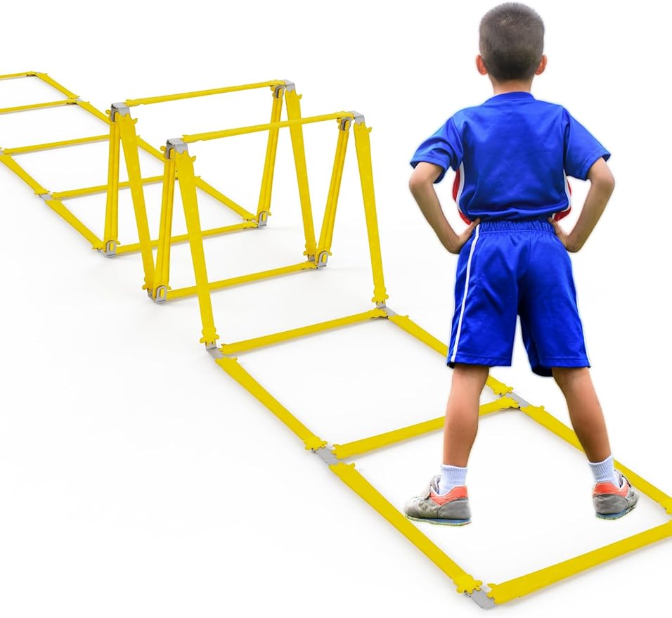 Tangle-Free Agility Ladder for Kids/Athletic – Multi-Use Speed Training Ladder for Footwork Drills/Football/Soccer/Boxing - Agility Equipment for Workout/Exercise/Fitness – 10 Rung