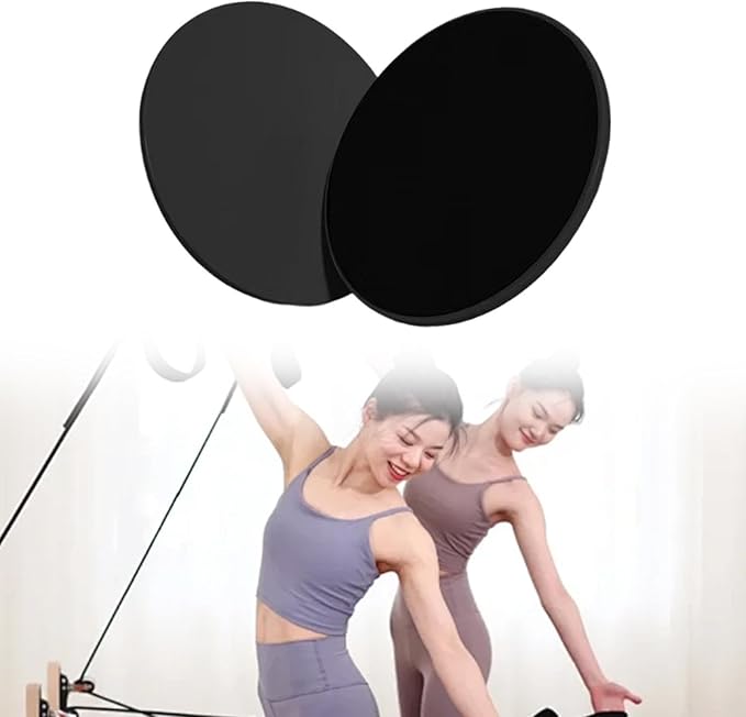 Yiju 2Pcs Core Sliders Double Sided Gliding Discs Portable Workout Equipment for Home Exercise Improve Balance Core Strength