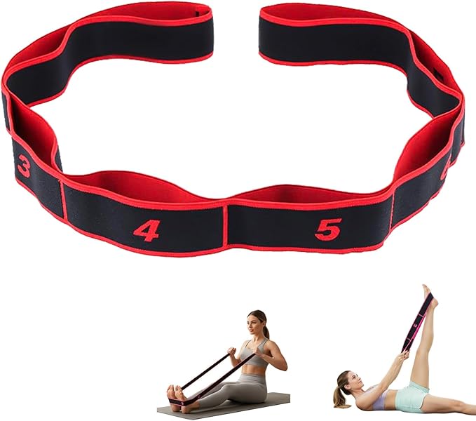 Fitness Resistance Band for Stretching and Yoga - 8/10/12 Section Fitness Resistance Band, Elastic Training Belt for Yoga, Latin, Pilates