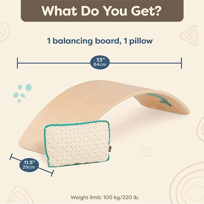 B. toys – Teeter Toddler – Kids Wobble Balance Board & Chair – Furniture For Toddlers – Montessori – Inspired Design – Detachable Pillow – 3+ Years