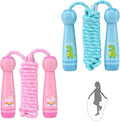 Jump Rope for Kids, Adjustable Toddler Jump Rope with Wooden Handle and Cotton Rope, Cute Skipping Rope for Boys and Girls Fitness Workout Exercise 8.5 Ft(Pink)