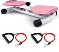 Waist Twister Machine with 300 lbs Weight Capacity, Abs Workout for Slim Waist and Core Ab Exercise, Noiseless Home Gym Exercise Equipment for Women Men, Pink and Purple