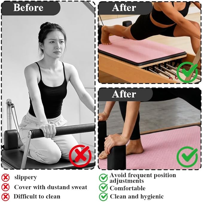 Non-Slip Pilates Reformer Mat Cover,0.8mm Thick Pilate Reformer Machine Cover Mat Towel,Pilates Mats for Reformer,Fleece Exercise Matfor Pilate Training Yoga 39" x 24"
