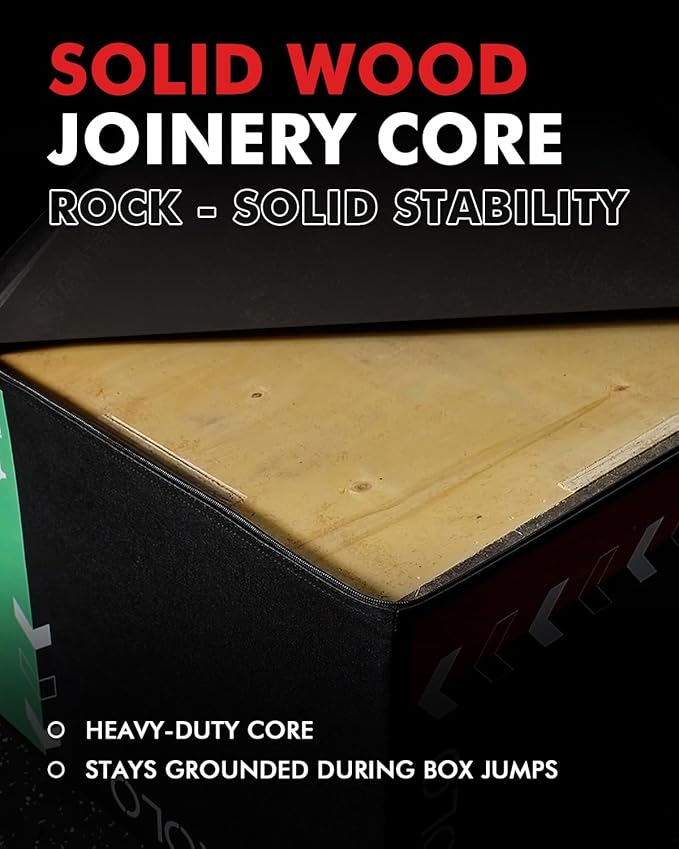 Mikolo 3-in-1 Foam Plyometric Box – Soft Jump Box with Solid Wood Core, High-Density Foam and Non-Slip Cover – No Assembly Required for Home Gym Workout