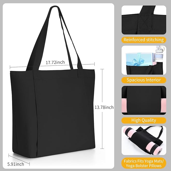 Yoga Bag Set for Women Including Yoga Mat Tote Bag, Booty Resistance Bands, Non Slip Sports Socks Silicone Ties for Pilates Travel Workout Office Home Gym