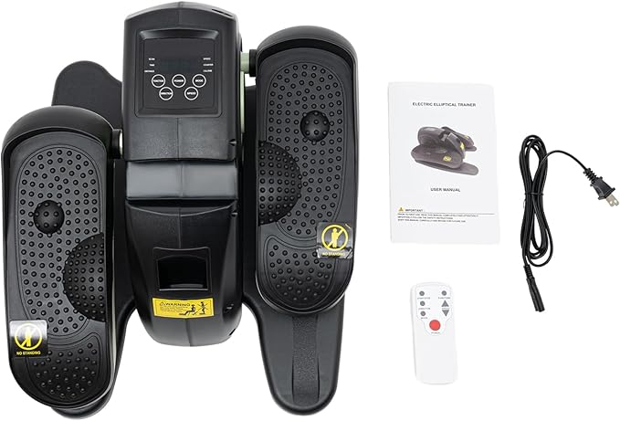 Under Desk Elliptical Machine, 55.12lbs Electric Seated Pedal Exerciser w/Remote Control & Display Monitor, Foot & Leg Pedal Exerciser 5 Gears Speeds Adjustable for Home Office