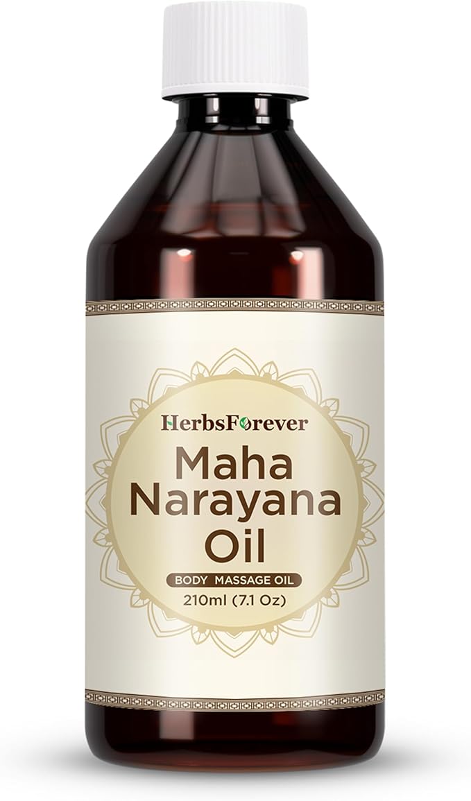 HerbsForever Maha Narayan Oil Authentic Ayurvedic Massage Oil Cold Pressed Premium Oil Non GMO, Vegan 7.1 fl oz 210 ml