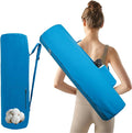Cotton yoga mat bag with Pockets and Adjustable Strap - Full Zip Cargo Yoga Mat Carrier Bag - Bag for 1/4" 1/3" Thick Yoga Mat
