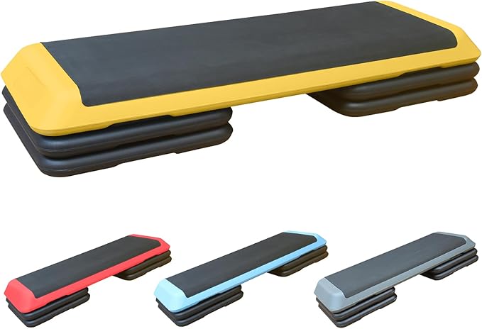 43'' Aerobic Stepper, 4-6-8in Height-Adjustable Exercise Workout Step Platform with 4 Detachable Risers for Home Gym Workout & Training