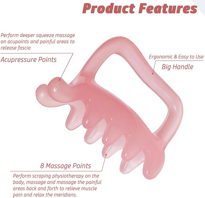 Large Fascia Massage Blaster Tool for Cellulite, Myofascial Release, Muscle Knots, Trigger Points, Cellulite Massager Tool for Body Tension Relief Promote Lymphatic Circulation Pink