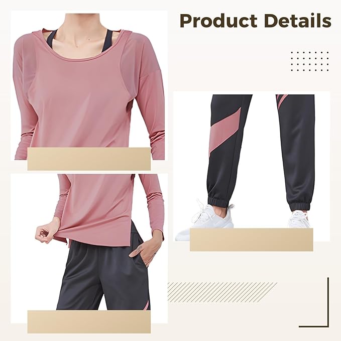Pilates Two-Piece Black Set For Women, Xxl, Breathable, High-Waisted With Color Block, Ideal For Fitness And Casual Use