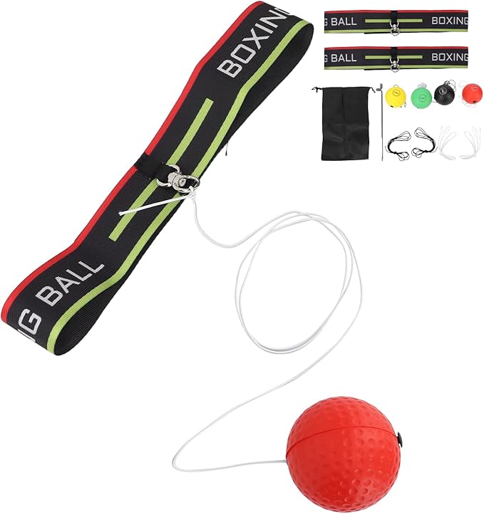 Boxing Ball Headband, Adjustable Boxing Headband Reflex Ball Set for Improving Reaction and Coordination Skills