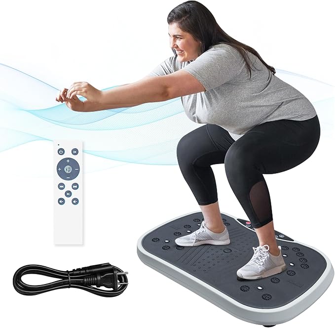 Portable Vibrating Plate Exercise Machine, A Vibration Plate for Lymphatic Drainage, Waver Vibration Plates for Weight Loss, Whole Body Shaking Machine Exercise at Home Workout, 300 LBS