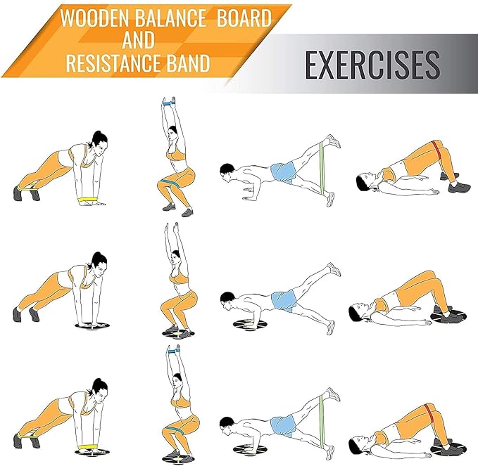 Yes4All Versatile Wooden Wobble Balance Trainer Board with 360 Degree Rotation