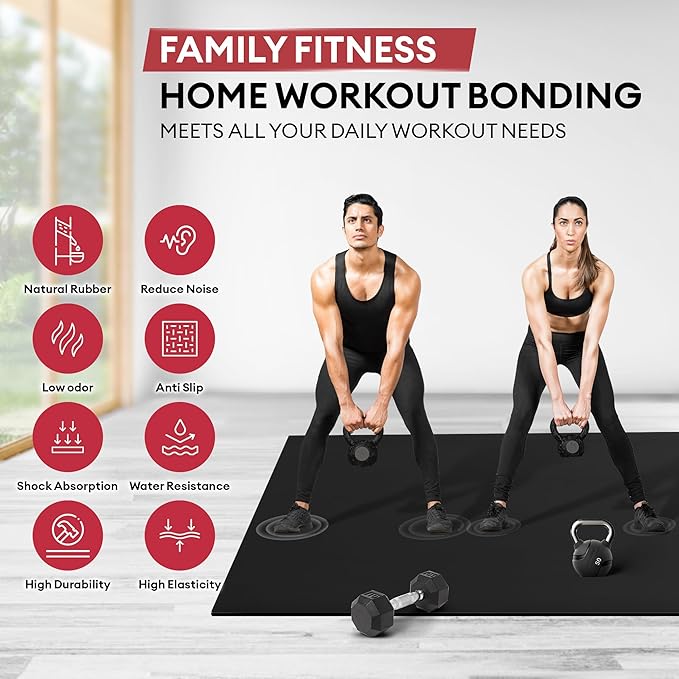 YES4ALL Exercise Mat for Home Gym, Fitness Workout Mats